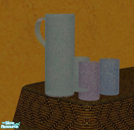 Sims 2 — Outdoor 2009 - Glasses with Carafe by ShinoKCR — 