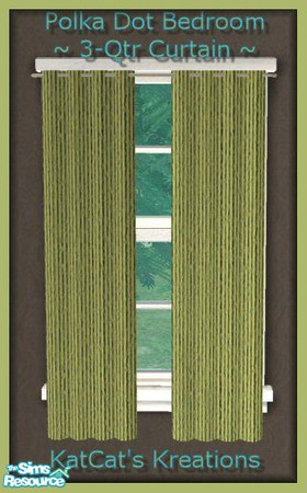 Sims 2 — Polka Dot Bedroom - 3-Qtr Length Curtains by KatCat — I created this texture after seeing a bedspread at