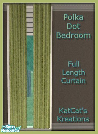 Sims 2 — Polka Dot Bedroom - Full Length Curtains by KatCat — I created this texture after seeing a bedspread at