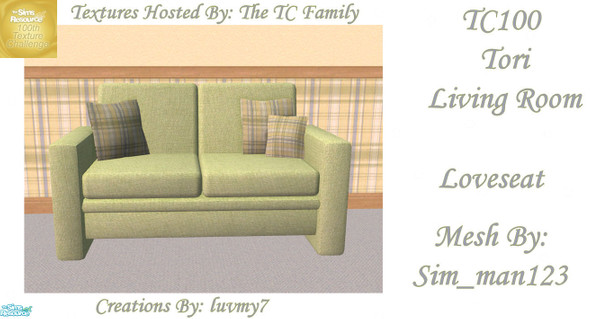 Sims 2 — TC100 Tori Living Room -  Loveseat by luvmy7 — I recolored this Living Room using Sim_man123 Wonderful Tori