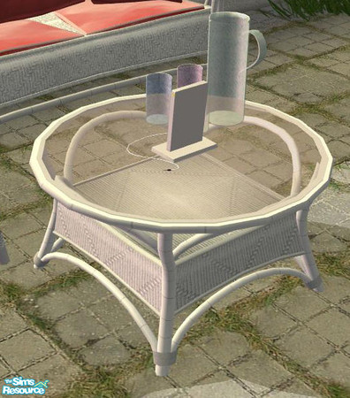 Sims 2 — Outdoor 2009 white - Coffeetable by ShinoKCR — 