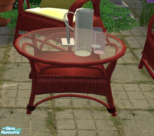 Sims 2 — Outdoor 2009 red - Coffeetable by ShinoKCR — 