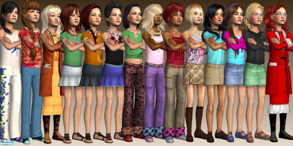 Sims 2 — fcca2005 by n8eulchen — Set of casual clothing for female kids