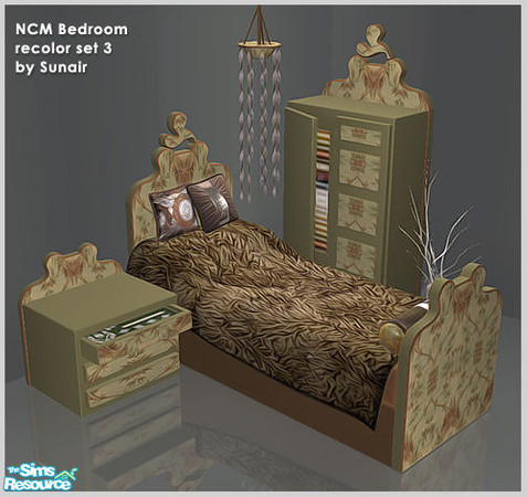 Sims 2 — NCM Bedroom - Recolor set 3 by Sunair — NCM Bedroom - Recolor set 3 (darkwood)