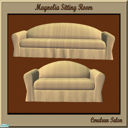 Sims 2 — Plumb Magnolia Sitting Room - Sofa and Love Seat by Cerulean Talon — Elegant durable with beautiful texturing