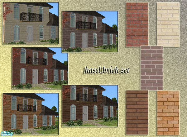Sims 2 — HS Brick Set -24- by hasel — 5 brick set.. Nice colours for the luxury homes..
