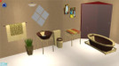 Sims 2 — tams tc 138 set 3 by tambriah — bath tub, hanging towels, mirror, showers, sink, table, toilet, plant, &