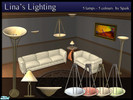 Sims 2 — Lina\'s Lighting by Spaik — A set of lamps, in modern style, made of marble-like glass and metal. Five new