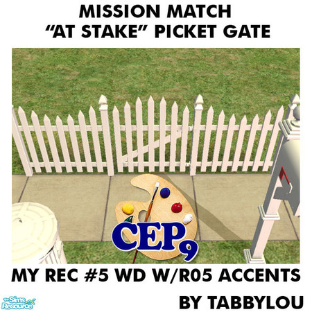 Sims 2 — TL - MM AtStakePicketGate Recolor05AllWd by TabbyLou — My Recolor #5 Wood with Recolor #5 Accents Recolor of