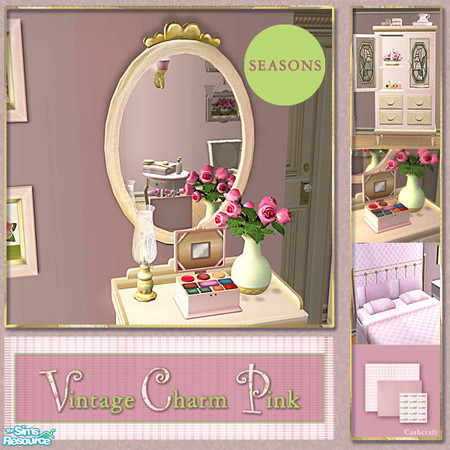 Sims 2 — Vintage Charm Pink - Mirror Seasons Pink Recol by Cashcraft — Vintage Charm Pink is a collection of recolors for