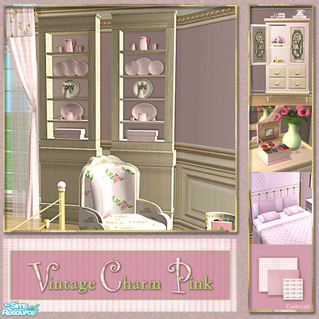 Sims 2 — Vintage Charm Pink -Cabinet with Deco Pink Recol by Cashcraft — Vintage Charm Pink is a collection of recolors