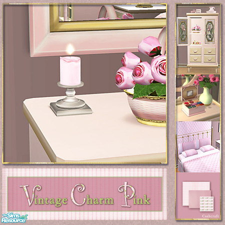 Sims 2 — Vintage Charm Pink - Candle Pink by Cashcraft — Vintage Charm Pink is a collection of recolors for the Vintage
