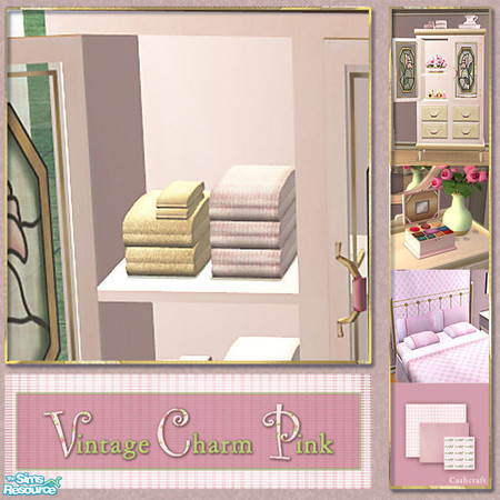 Sims 2 — Vintage Charm Pink - Towels Pink Blonde by Cashcraft — Vintage Charm Pink is a collection of recolors for the