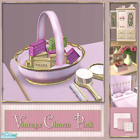 Sims 2 — Vintage Charm Pink - Soapbasket Pink by Cashcraft — Vintage Charm Pink is a collection of recolors for the