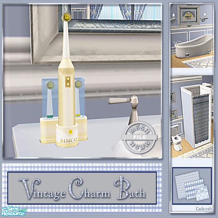 Sims 2 — Vintage Charm Bath - Toothbrush Mesh by Cashcraft — A bathroom set to match the Vintage Charm Bedroom. The set