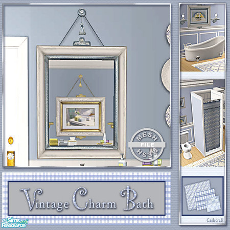 Sims 2 — Vintage Charm Bath - Vanity Mirror Mesh by Cashcraft — A bathroom set to match the Vintage Charm Bedroom. The
