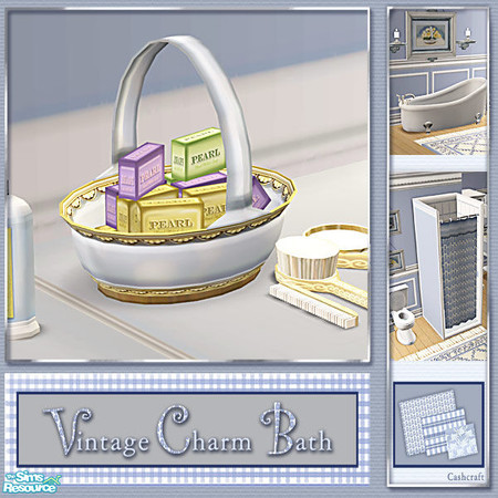 Sims 2 — Vintage Charm Bath - Basket Soap Recol by Cashcraft — A bathroom set to match the Vintage Charm Bedroom. The set