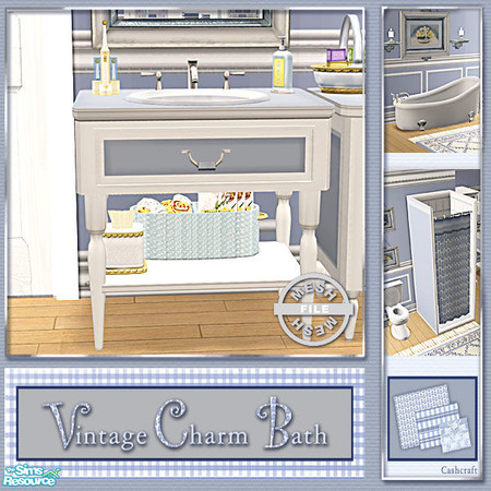 Sims 2 — Vintage Charm Bath - Bathsink Mesh by Cashcraft — A bathroom set to match the Vintage Charm Bedroom. The set