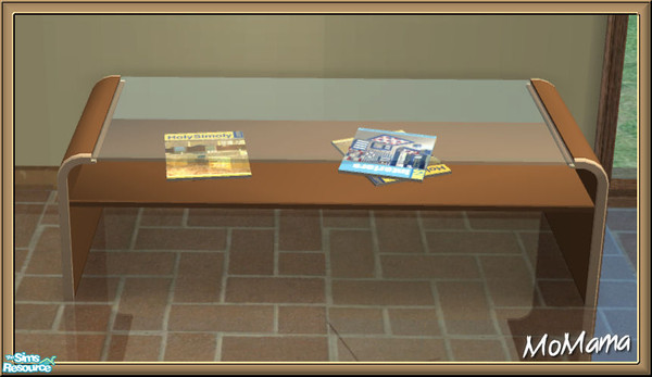 Sims 2 — NK Arizona LR Chocolate - 2 Tile Coffee Table by MoMama — A two-tile coffee table in chocolate with malted trim.