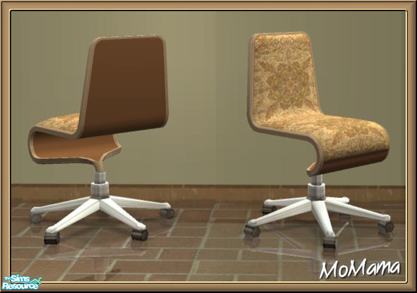 Sims 2 — NK Arizona LR Chocolate - Office Chair by MoMama — An office chair with designer cushions and a chocolate back.