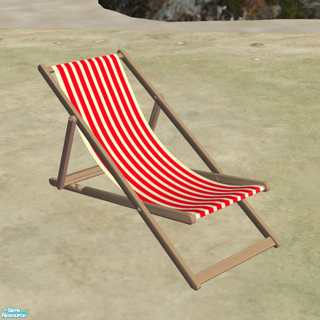 Sims 2 — Summertime- Beach Set - Simal Lounge chair - red by simal10 — Beach furniture and clutter. Have fun!