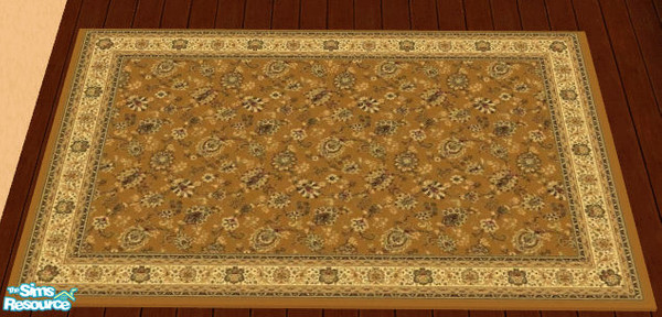 Sims 2 — Cream Livingroom Set Rug by lisa9999 — A cream and gold floral rug.