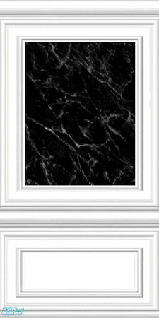 Sims 2 — jsf2WPDuo Black Marble2 by jsf — New, crisp white panels hold white veined, jet black marble. Coordinating full