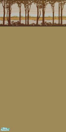 Sims 2 — Birch Trees 1 by DianaLee — Wall with a birch tree border, there are 2 others in different colors