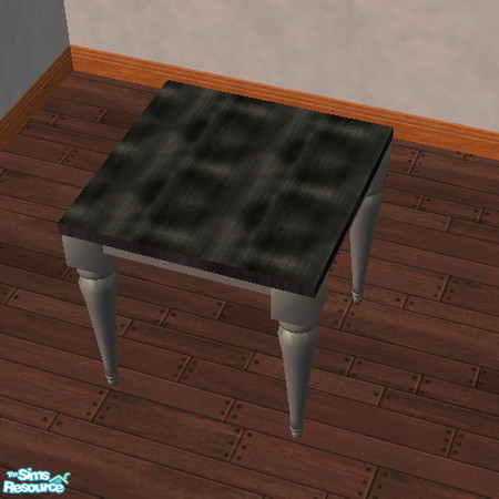 Sims 2 — Unleashed Dining Table Black Top Gray Base Recolor by simmyfan2852 — Part of the TS1 for TS2 Set 3- Unleashed