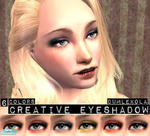 Sims 2 — Creative eyeshadows collection by dumlekola — 6 colors.
