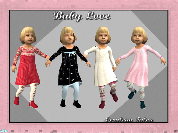 Sims 2 — Baby Love by Cerulean Talon — New dresses for baby that match big brother and big sister.