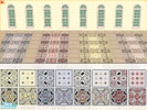 Sims 2 —  by Efui — A geometric mosaic floor. The set contains a 4-tile Mensura floor and each of the tiles as