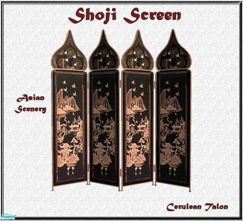 Sims 2 — Shoji Screens -  Asian Scenery by Cerulean Talon — Fung Shui, elegance, peace, tranquility and comfort combine