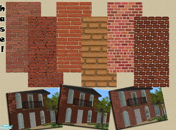 Sims 2 — HS Brick Set -27- by hasel — 6 colour brick I hope you enjoy..