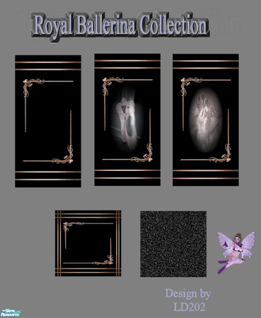 Sims 2 — Royal Ballerina Collection by LD202 — There are 5 peices to this set. 3 walls and 2 floors