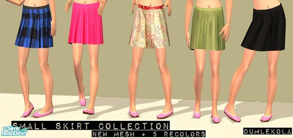 Sims 2 — Small skirt collection by dumlekola — Clothing for TF. One new mesh + Five recolors.