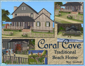 Sims 2 — Coral Cove Beach Home - 3 Bed by Illiana — This cozy home on a 5x3 beach lot includes low maintenance