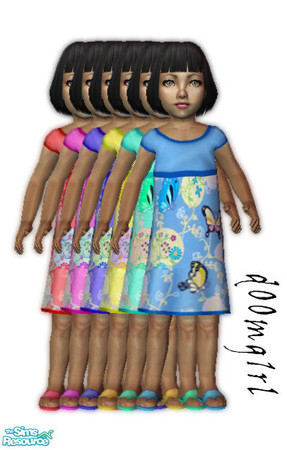 Sims 2 — Tiny Tots Dresses - Collection by d00mg1rl — 6 Little dresses with butterfly\'s for your tiny tots.