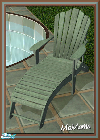 Sims 2 — NK Green Outdoor Set - Recliner by MoMama — Lounge around poolside with this pale green recliner.