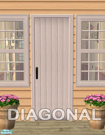 Sims 2 — Lakeside Door - Slatted Diag Mesh by Shakeshaft — Part of a set of Country Style Windows and Doors, comprising