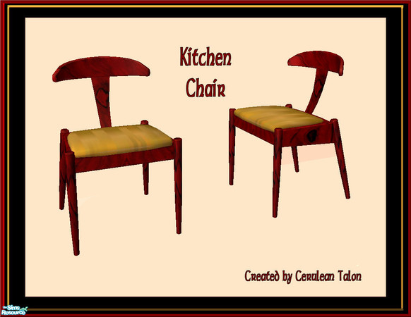 Sims 2 — Asian Kitchen - Dining Chair by Cerulean Talon — Then this gold and dark cherry dining is just what your Sims