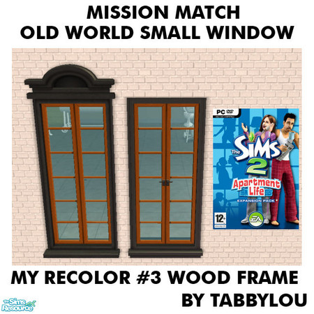 Sims 2 — TL - MM OldWorldSmallWindowFrame Recolor03Wd by TabbyLou — My Recolor #3 Wood Recolor of the Apartment Life EP