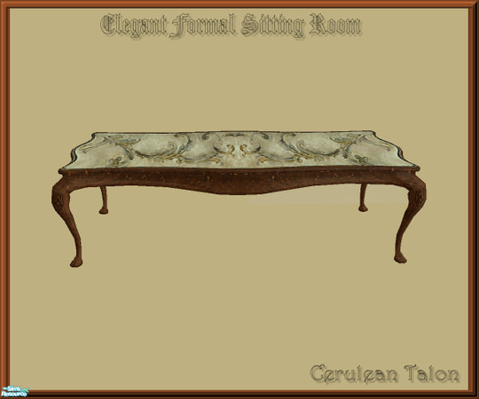 Sims 2 — Elegant Formal Sitting Room - Coffee Table by Cerulean Talon — This coffee table offers deep, rich textures,