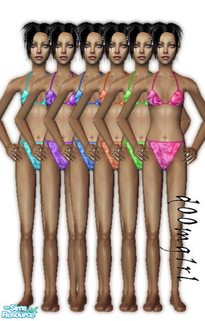 Sims 2 — Tye Dye Bikini - Collection by d00mg1rl — 6 tye dye bikini\'s for your teen Sim.