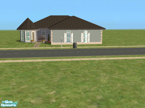 Sims 2 — Small Colonial by crfecke — This is an attempt to create a small colonial home. It is 2 bed and 1 bath with lots
