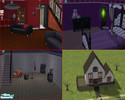 Sims 2 — Rinny Ruins by Genasai — House by Request. Goth/Emo style house, using all expansion packs and stuff packs. Some