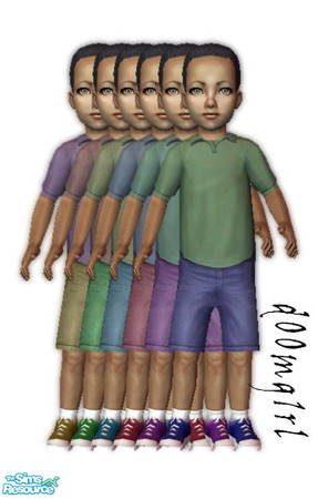 Sims 2 — Toddler T\'s - Collection by d00mg1rl — 6 T-shirts and shorts for you Toddler