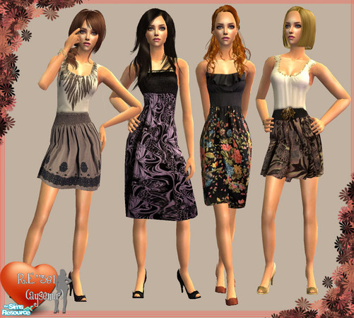 Sims 2 — Set  -15- by ResidentEvil381 — 4 new outfits