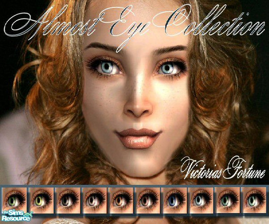 Sims 2 — VF Almost Eye Collection by fortunecookie1 — Here are 10 new eye colors that are \"almost\" looking