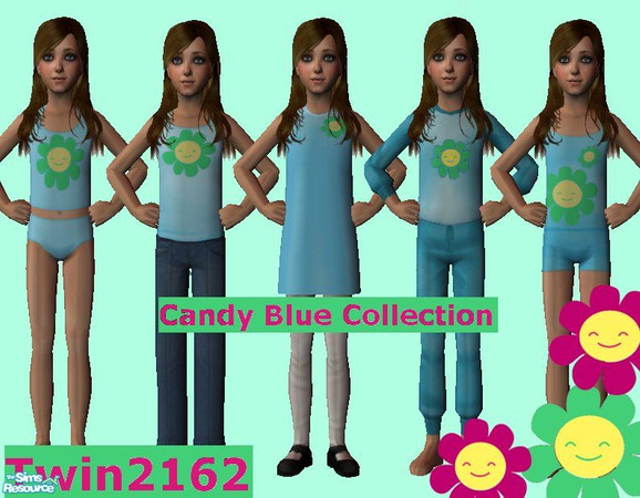 Sims 2 — Candy Blue Girls Collection by twin2162 — This Collection for your little tater tots, include Jamies, Underwear,